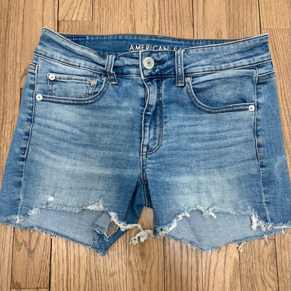 American Eagle Outfitters Distressed Blue Jean Shorts